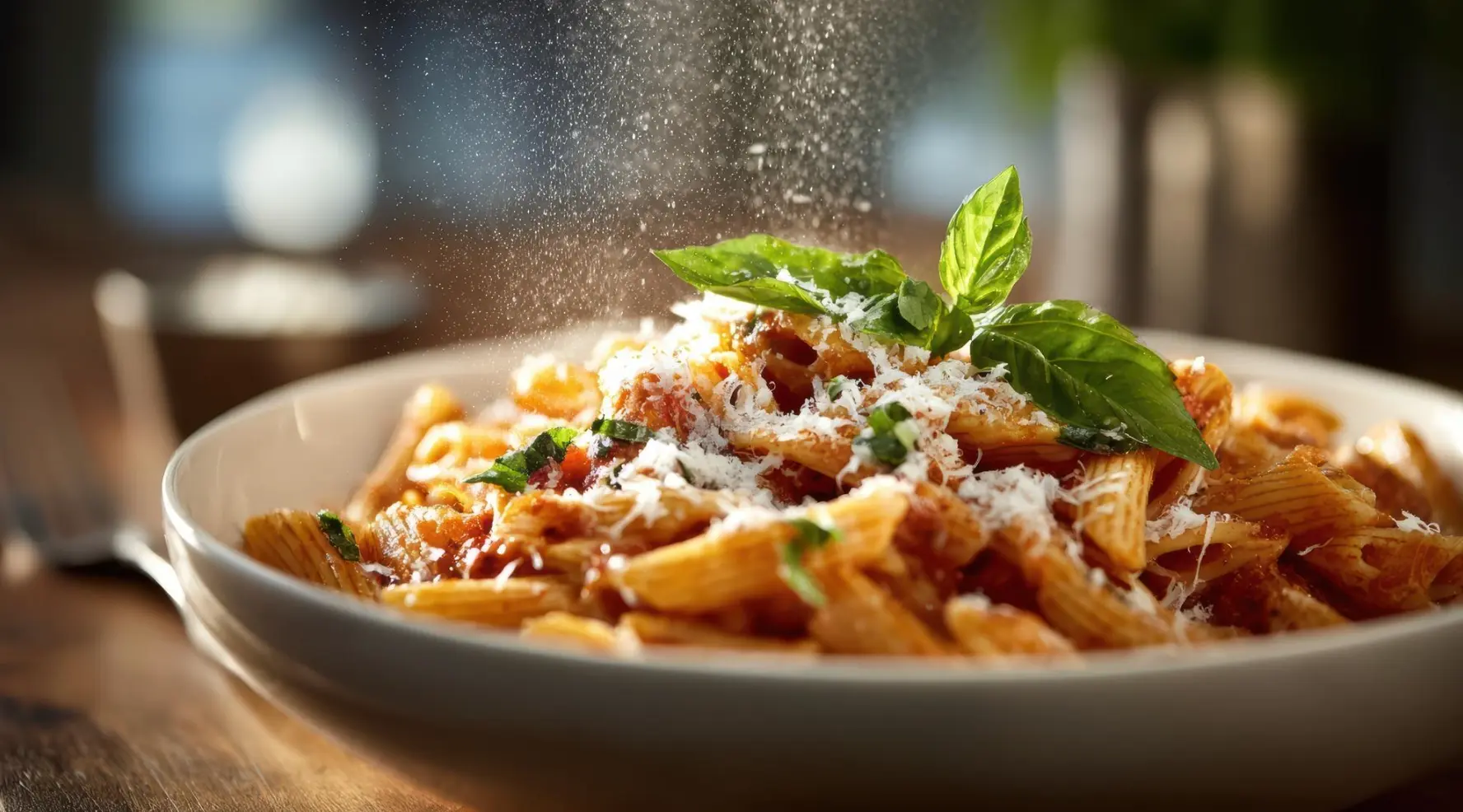 Pasta med parmesan og basilikum hos Kimo Grande